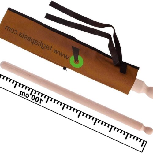 Deegroller beukenhout hoes milieuvriendelijk katoen - 100 cm lengte 42 cm diameter - verse pasta deegsnijder - Made in Italy