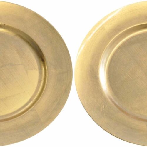 Diner onderborden - 12x - goud - kunststof - 33 cm - rond - dineren