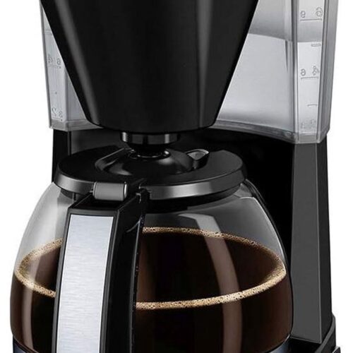 Easy Top 1023-04 filterkoffiezetapparaat met glazen kan - compact & roestvrij stalen design - zwart kunststof - koffiezetapparaat met filter