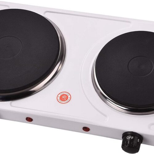 Elektrisch fornuis met dubbele platen en temperatuurregeling