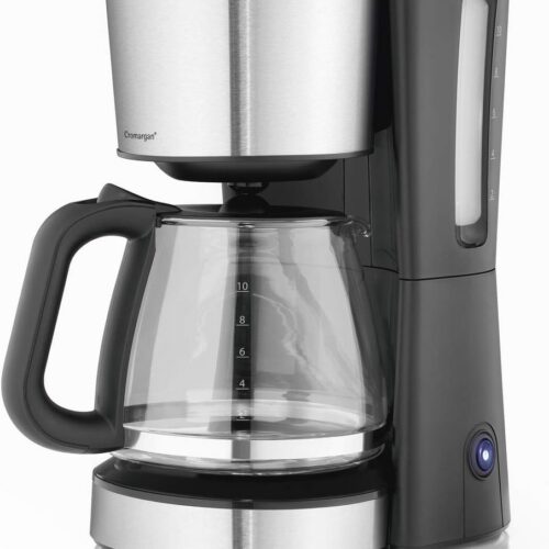 Filterkoffiezetapparaat met glazen kan voor 10 kopjes - Start-/stopknop, Druppelstop, Automatische uitschakeling, Warmhoudplaat