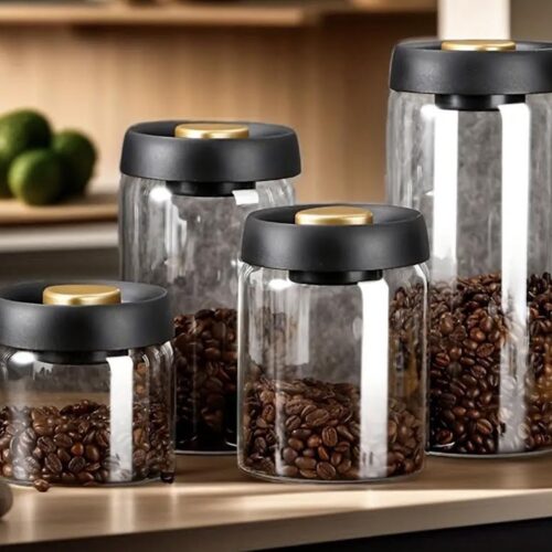 Flavers - vacuum pot - 900 ML - luchtdichte voorraadpot - luchtdichte voorraadbussen - koffiepot - koffiepot glas - koffieblik - koffieblikbewaarblik - bewaarblik - coffeevac - glazen pot - glazen voorraadpot - weckpot - voorraadpotten met deksel