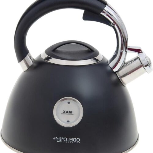 Fluitketel Theeketel 3.0 l waterkoker Gavino waterniveau-indicator inductie gas elektrisch fornuis zwart