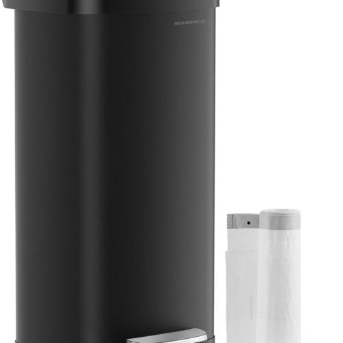 Ganeey Luxe Pedaalemmer 68L - Grote Vuilnisemmer Keuken - Met Soft-Close Deksel, Anti-Slip Bodem, Geurfilter & 15 Vuilniszakken - Staal Zwart - Stijlvolle Afvalemmer