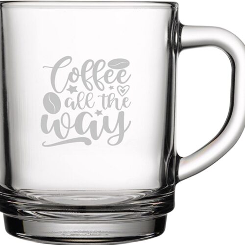 Gegraveerde Koffieglas 25.5cl Coffee all the way