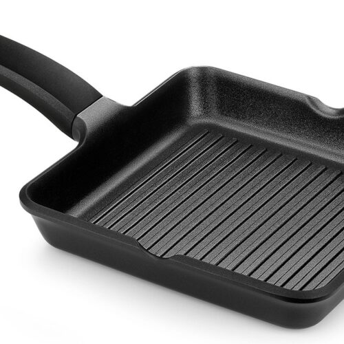 Geribbelde Grillpan BRA EFFICIENT PLUS Zwart Aluminium