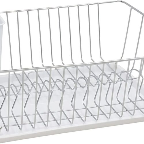 Gerimport Afwas afdruiprek met lekbak - wit - 37 x 32 x 13 cm