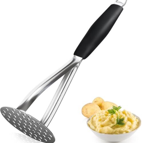 Goodivery - Aardappelstamper - Groentepureerder - Gemaakt van Roestvrij Staal - Zwart en Zilver