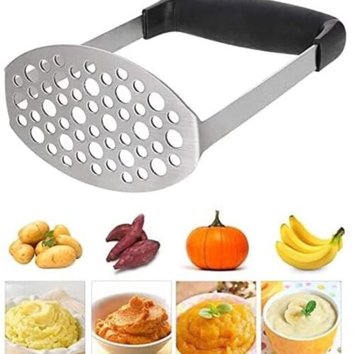 Goodivery - Aardappelstamper - Roestvrijstalen Aardappelstamper - Zilver en Zwart