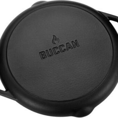 Grillplaat - Zwart Buccan - Hamersley - Gietijzeren pannenset - Grillplaat - Zwart 37x34x2,85 cm (Inclusief handvatten) Diameter 32 cm