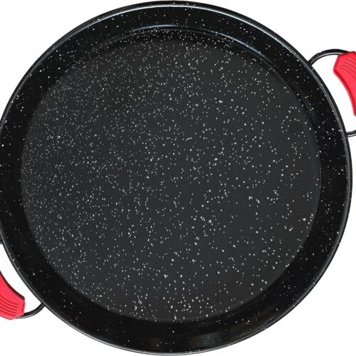Grote Paella-pan van geëmailleerd staal, 46 cm, met anti-aanbaklaag voor 12 porties, geschikt voor gas en oven