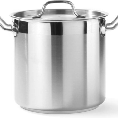 HENDI Kookpan hoog - 6L - inductiegeschikt - koelblijvende handgrepen - deksel met stoomopeningen