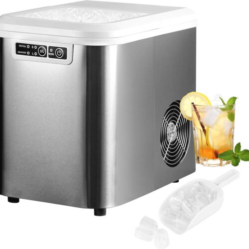 IJsblokjesmachine voor Thuis - 15 kg IJs per Dag - 2 IJsblokjesmaten - Zelfreinigend - Gemakkelijk in Gebruik