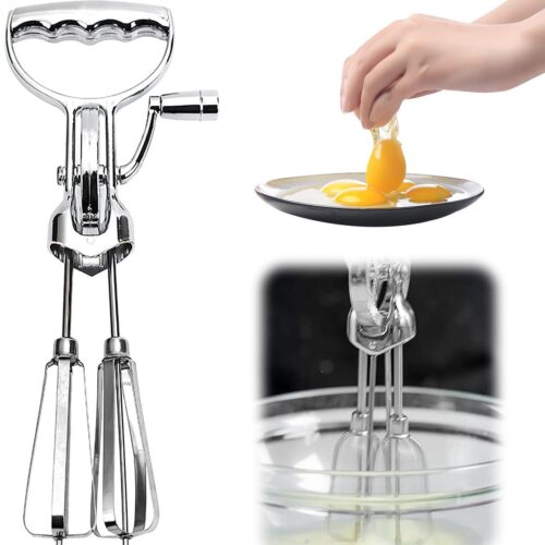 Ibenzoa® Handmatige roestvrijstalen keukenmixer met draaibare dubbele kop en zwengel