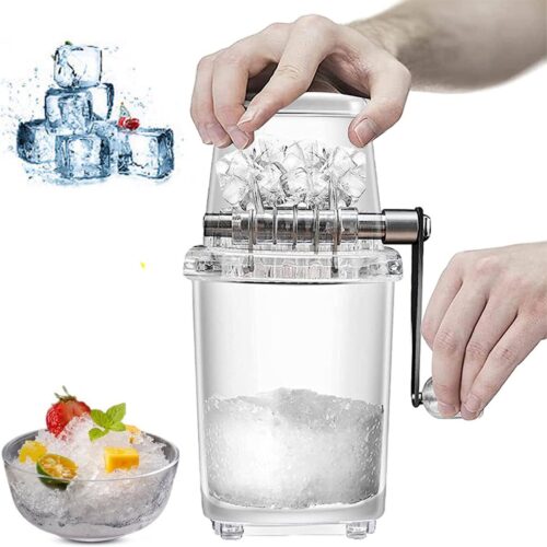 Ice Crusher - 1,2 liter ijshouder - RVS messen - Handmatige ijscrusher - IJscrusher - Ijsvergruizer - Ijsblokjesmachine - Ijsblokjes machine - Crushed ice - Crushed ice machine - Ijsblokjesmachine klein - IJsvergruizer - Zomer - Transparant