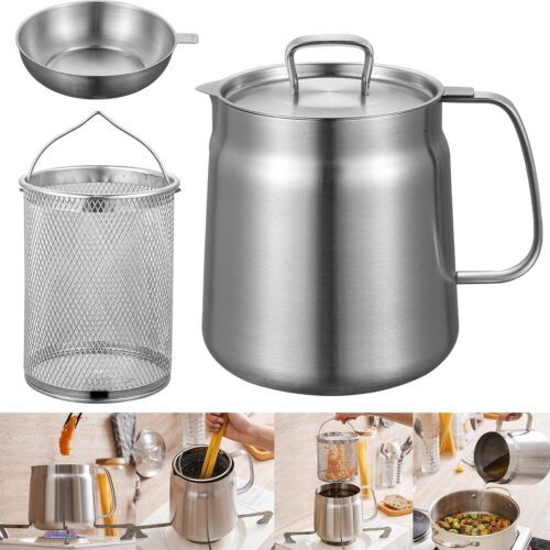 Inovra® RVS Friteuse Klein 2L - Frituurpan met Fijnmazige Zeef & Frituurmandje - Dubbel Frituurmandje Frietpot - Frituurpan met Aftapkraan - Ideaal voor Kleine Frituurpannen