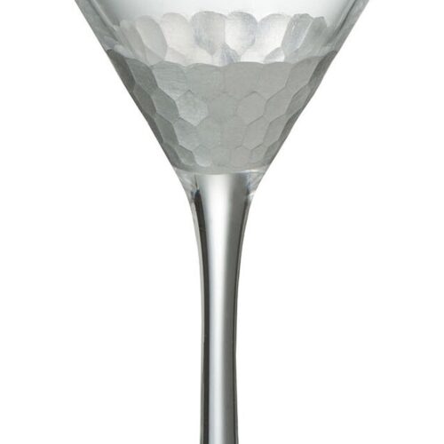J-Line cocktailglas - glas - zilver - 6 stuks