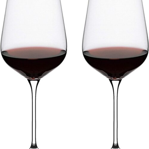 JeiibrZui Wijnglas - Kristallen Wijnglazen Set Van 2 - Handgeblazen Rode Wijnglazen Met Grote Inhoud En Stevige Constructie - 2 - Feesten En Cadeaus Helder