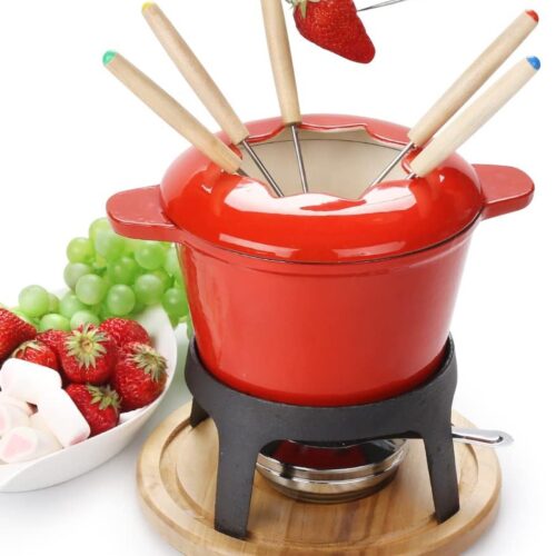 Kaasfondueset - Elektrische Fondueset met Fonduevorken voor Kaasfondue en Chocolade - Fonduepan voor Gezellige Avonden - Fondue Set met Elektrische Verwarming