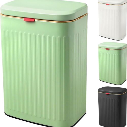 Keuken afvalemmer met deksel, 8 l roestvrij staal, hangende vuilnisemmer om op te hangen aan laden en kastdeuren, wandmontage, compostemmer, biologische afvalemmer voor badkamer, kantoor, slaapkamer,