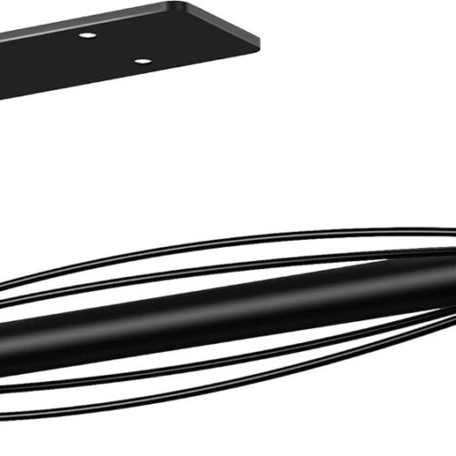 Keukenrolhouder met dempend effect, keukenrolhouder zonder boren, zwart, hangend, sterk, zelfklevend, keukenpapierhouder voor keuken en badkamer, beide verkrijgbaar met lijm en schroeven