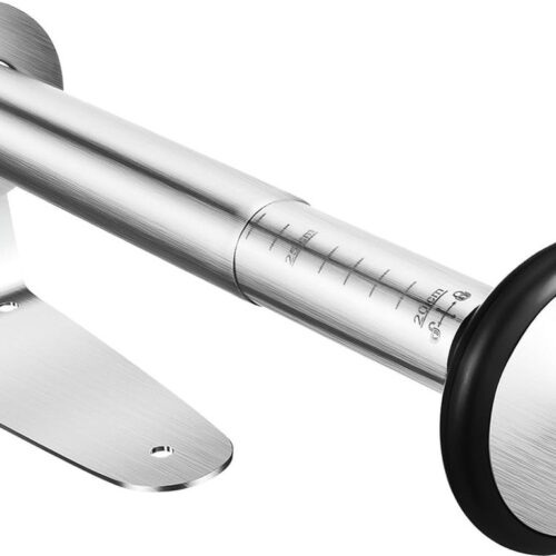 Keukenrolhouder zonder boren en met dempingseffect, met één hand afscheurbaar en in lengte verstelbaar, roestvrij staal, keukenrolhouder voor muur en kast, keukenrolhouder om te lijmen en