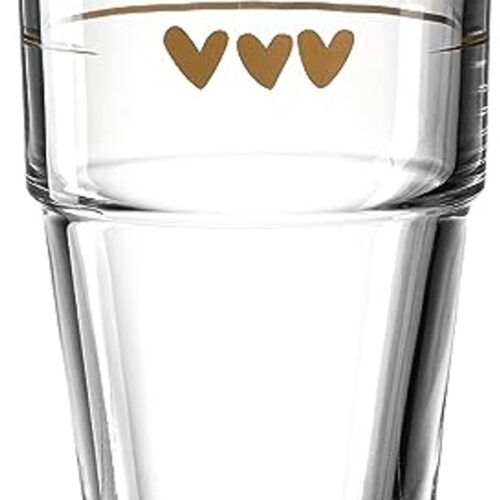 Koffieglas met Hartjesopdruk - Vaatwasmachinebestendig - 410ml