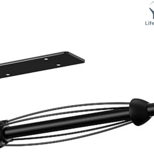 LifeStages - Keukenrolhouder Hangend - Met Dempend Effect - Keukenrolhouder Zonder Boren - Zwart - Hangend - Sterk - Zelfklevend - Keukenrolhouder Voor Keuken En Badkamer - Beide Verkrijgbaar Met Lijm En Schroeven