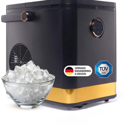 Luxe ijsblokjesmachine - 20 kg ijs in 24 uur, zelfreinigend, 1,5 liter waterreservoir, 6 minuten per cyclus, kleine en grote ijsblokjes, compact en stil