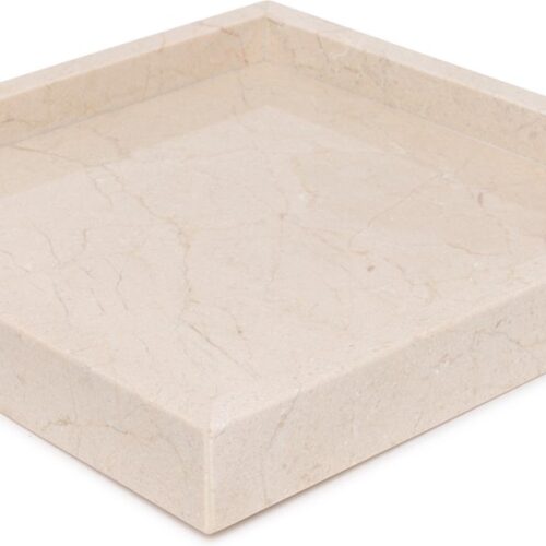 MOOISA - Marmer - Marmer beige dienblad - tray 30x30cm - rond marmer dienblad - vierkant marmer dienblad - decoratie schaal - tapasplank - serveerplank