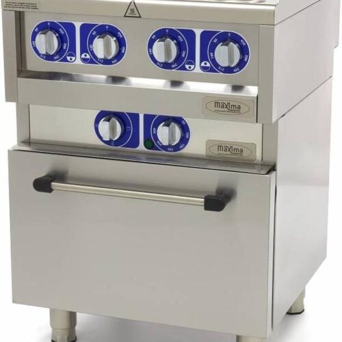 Maxima Professionele Horeca Fornuis 4 Pitten Met Oven Elektrisch 60 x 60 cm 600 Kooklijn