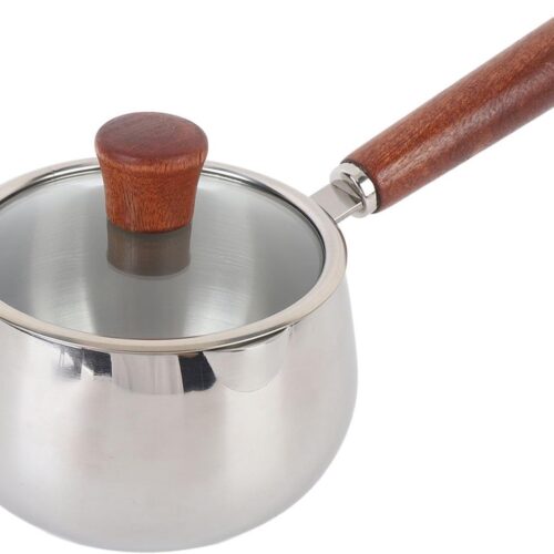 Melkpot 316 roestvrij staal anti-stick multifunctionele 1000 ml steelpan saus pan met deksel, kleine pan, inductie voor koken koken stoven, hittebestendig handvat zichtbaar deksel soep