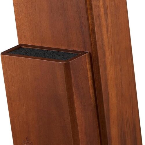 Messenblok zonder messen, acaciahouten messenblok, messenhouder met afneembare kunststof borstels, universeel messenblok, hout voor de keuken