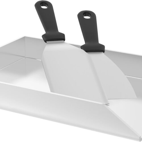 NAIZY BBQ Plancha Grillplaat 30 x 20 cm RVS Grillmat Universele bakplaat met 2 grillspatels Grillpan Grillplaat voor houtskoolgrill Gasgrill