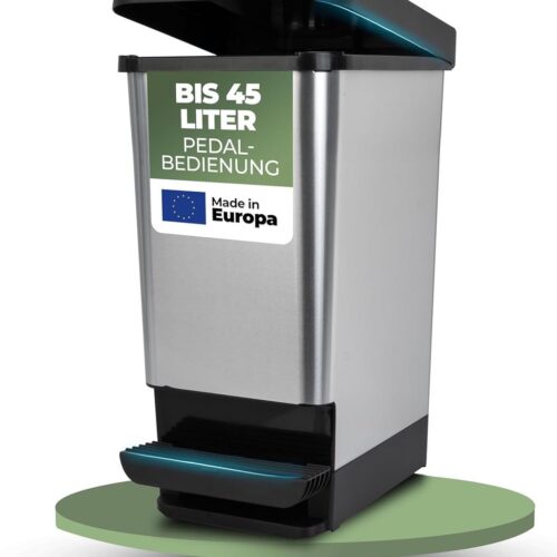 Novaliv Grote Prullenbak met deksel - Pedaalemmer 45L - Stevige afvalemmer met deksel & voetpedaal - Geurdichte keukenemmer en nog veel meer - Pedaalemmer afvalcontainer