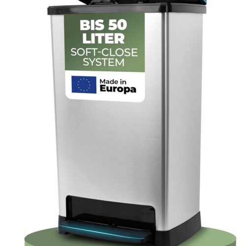 Novaliv Grote Prullenbak met deksel - Pedaalemmer 50L met soft-close systeem - Stevige afvalemmer met deksel & voetpedaal - Geurdichte keukenemmer en nog veel meer - Pedaalemmer afvalcontainer