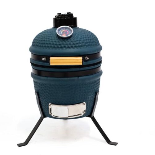 Own grill keramische kamado barbecue 13 inch Mini blauw V2