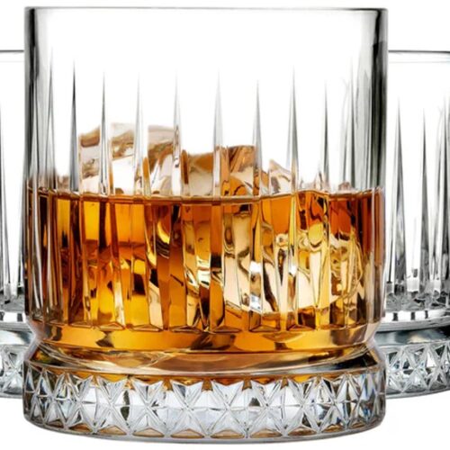 Pasabahce Elysia Whiskyglas 210 ml (7 oz) Set van 4 Stuks | Live Comfy Whiskyglas, Ideaal Voor Whisky, Rum, Gin, Cocktails, Water Sap | Elegant, Modern Whiskyglas Met Art Decodesign