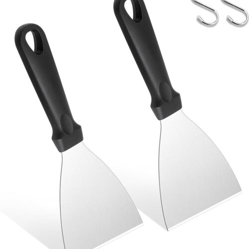 Premium Grillspatel Set - Roestvrij Staal - BBQ Accessoires voor Steak - Teppanyaki Vlees - Grillpan Reinigen