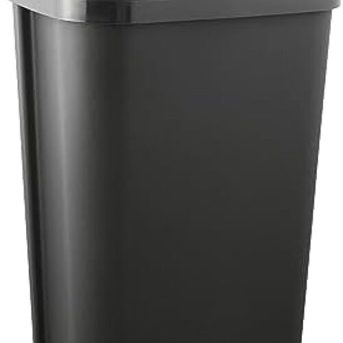 PromoHome Vuilnisbak met Swing-Deksel 50 Liter - Grafietgrijs - Onderhoudsvriendelijke Afvalemmer voor Keuken en Huishouden