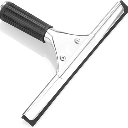 Raclette Glas - Roestvrij Staal - 25 cm Blad Voor Gladde Oppervlakken - 1 Stuks - Badkamer Keuken Auto Zilver