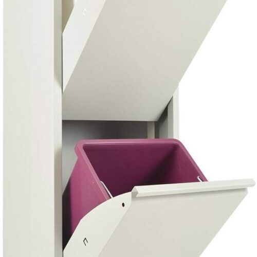 Robuuste afvalemmer - ideaal voor keuken en balkon - 1 stuk - met legplank - metaal