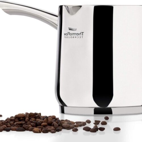 Roestvrijstalen inductie mokkapot - Moderne Turkse Cezve koffiepot met 3-laags stalen bodem - Geschikt voor thee melk opschuimen cacao - Alle kookplaten - 700 ml