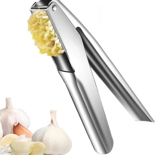 Roestvrijstalen knoflookpers voor lekvrij knoflook persen - vaatwasmachinebestendig Makkelijk te reinigen knoflookpers van roestvrij staal - keukenhulp