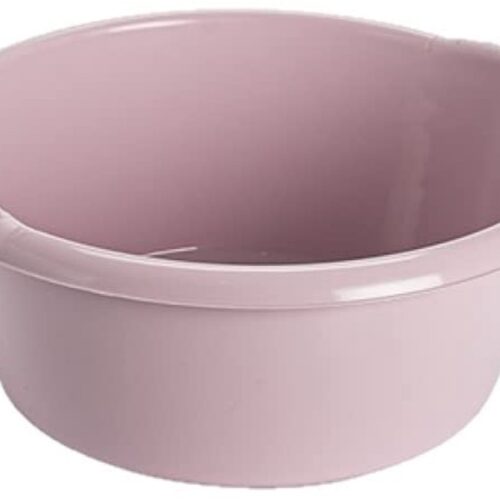 Rond kunststof afwas teiltje - 6 liter - zacht roze - diameter 32 cm