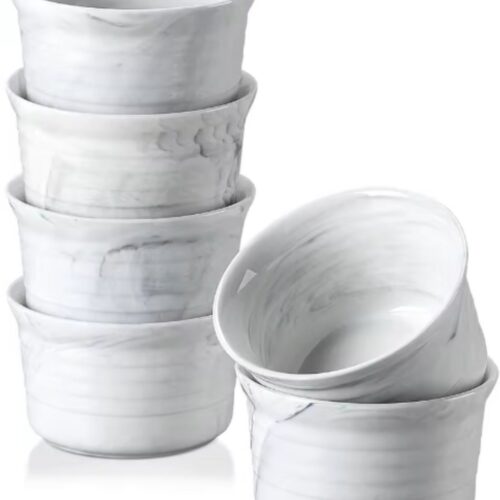 Royal Serviesset - Ronde schaal - 6 stuks - 290ML - Marmer Look - Braadslede