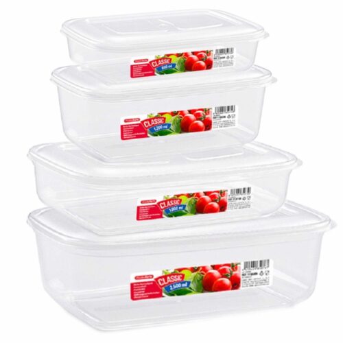 Set van 14x stuks diepvries vershoudbakjes met stevige deksel in 4x verschillende formaten - Voedsel bewaarbakjes