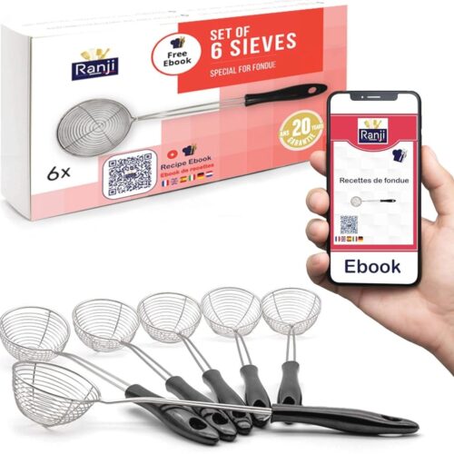 Set van Fondue Strainers - Roestvrij Staal - Perfect voor Fondue Feestjes - 6 Stuks