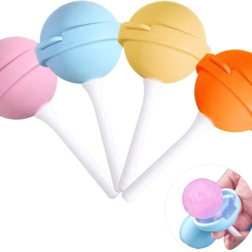 Siliconen lolly-ijsmachine - Zelfgemaakte ijslollyvormen - DIY-ijslollymaker voor kinderen - Lolly-ijsvormen - Herbruikbare ijslollyvormen (roze/geel/oranje/blauw)