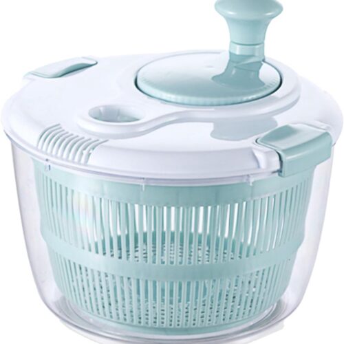 Slacentrifuges - Slacentrifuge met deksel 5L, verbeterd anti-kraak- en hittebestendig materiaal, groentecentrifuge/droger, veilig en ideaal voor vegetariërs, antislip, afneembaar voor reiniging, kan olie afgeven